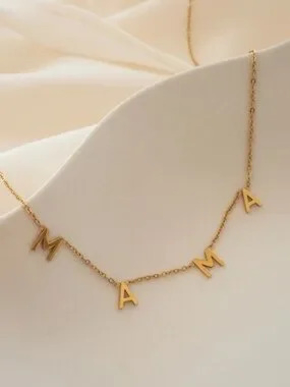 18K Gold Dipped MAMA Necklace (9708)